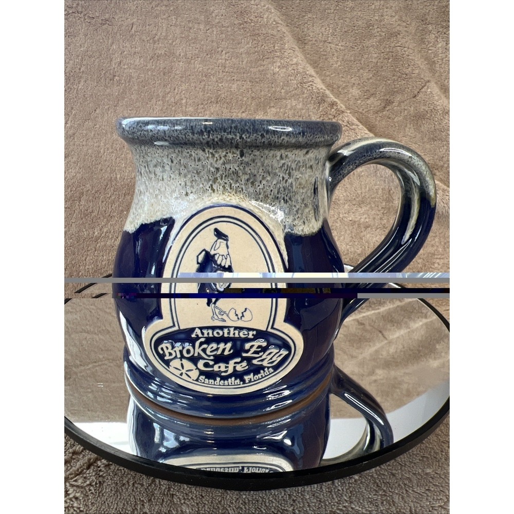 Deneen Pottery Another Broken Egg Cafe Destin Florida Hand Thrown Blue Drip